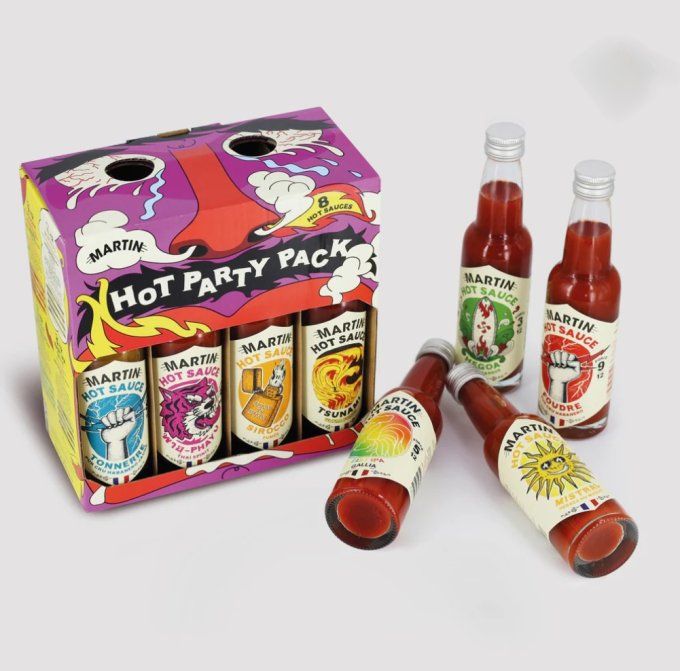 MARTIN HOT SAUCE - HOT PARTY PACK 8 BOUTEILLES