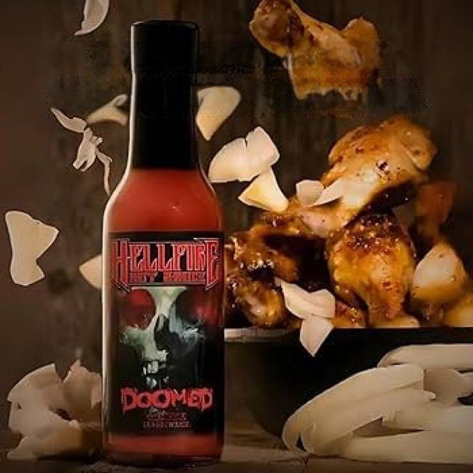 HELLFIRE HOT SAUCE - DOOMED - 10/10