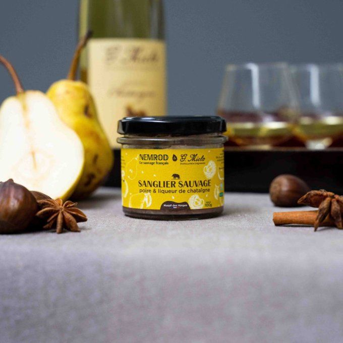 TERRINE DE SANGLIER AUX POIRES ET LIQUEUR DE CHATAIGNES