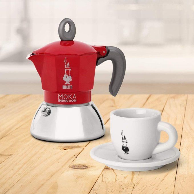 BIALETTI MOKA INDUCTION 6 TASSES ROUGE