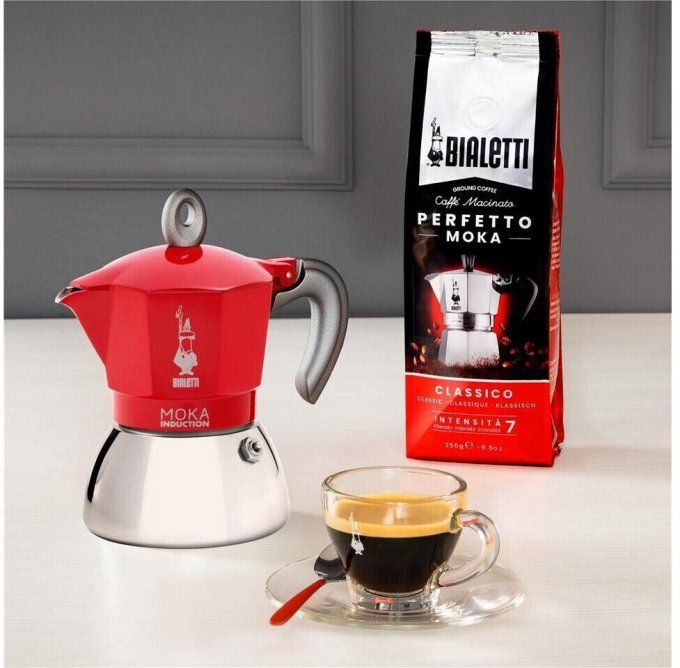 BIALETTI MOKA INDUCTION 4 TASSES ROUGE